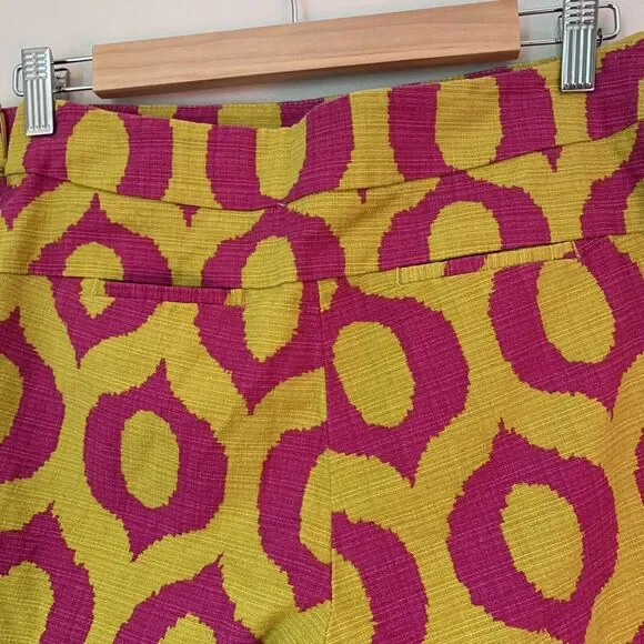 Anthropologie Cartonnier Preppy Larimar Ikat Shorts Motif In Mustard And Purple - Picture 7 of 9